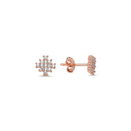 Heliophilia Silver Pendientes de Plata de Ley 925 con Baño de Oro Rosa y Circón